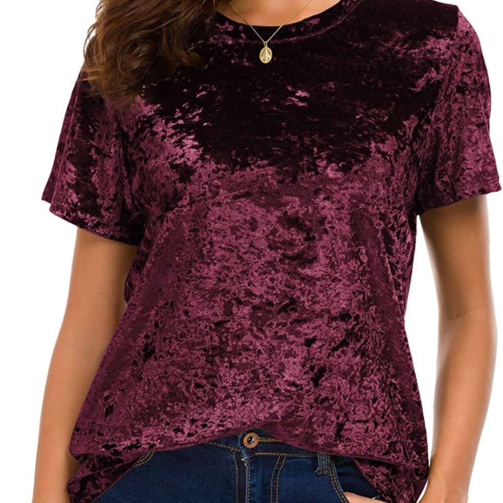Maroon Velvet Top
